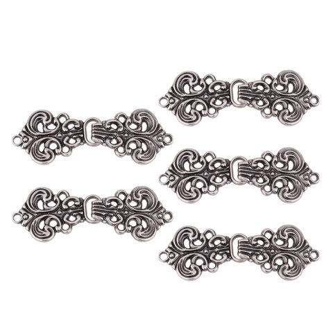 10 Vintage Chinese Knot Buttons Swirl Flower Fasten Clasps Sweater Cardigan Fastener DIY Decor Hook and Eye Buckles for Clothing ► Photo 1/6