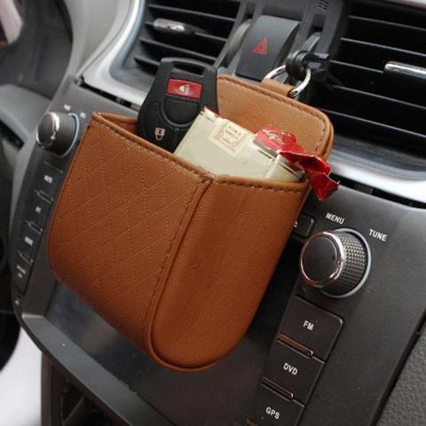 Car Outlet Vent Seat Back Tidy Storage Box PU Leather Coin Bag Case Pocket Organizer Hanging Holder Pouch Automobile Accessories ► Photo 1/4