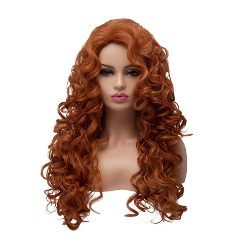 BESTUNG Fox Red Curly Long Hair Wigs Synthetic Halloween Cosplay Wig for Black Women ► Photo 1/6