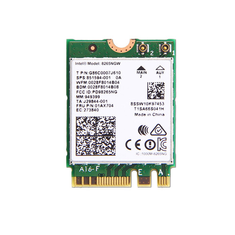 Intel 8265 2x2AC+BT PCIE M.2 WLAN NV Card For LENOVO THINKPAD-L470 P51 P71 710S-PLUS THINKCENTRE-M710Q M910Q Series, FRU 01AX704 ► Photo 1/1