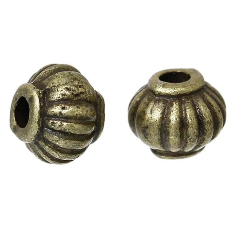 DoreenBeads Zinc metal alloy Spacer Beads Pumpkin Antique Bronze Jewelry About 5mm( 2/8