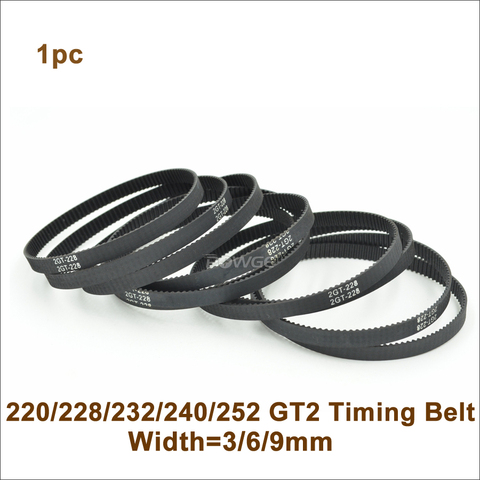 POWGE 220/228/232/240/244/250/252 2GT Timing Belt W=3/6/9mm 252-2GT 250-GT2 220-GT2 232-GT2 Closed-Loop Synchronous Belt ► Photo 1/6