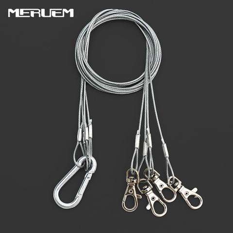 1 Bag 4pcs/set Lights Suspension Kit Stainless Steel Hang Rope, Hook Galvanized Cable, Hanging Grow lamp Fixtures 15kg ► Photo 1/6