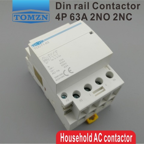 CT1 4P 63A 2NC 2NO 220V coil 400V~ 50/60HZ Din rail Household ac Modular contactor ► Photo 1/6