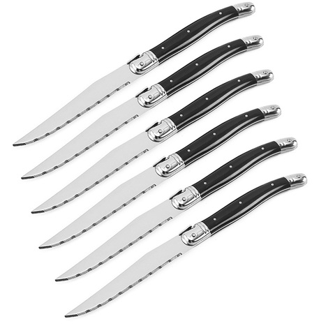 9'' Laguiole Steak Knifes Black Cutlery Dinner Knives Stainless Steel Dinnerware Restaurant Bar Kitchen Tableware set 4/6/10pcs ► Photo 1/6