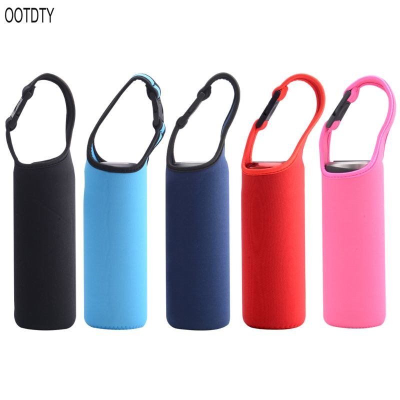1pc Heat Insulation Water Bottle Cover Case Carrier With Snap Buckle Rope stra` 