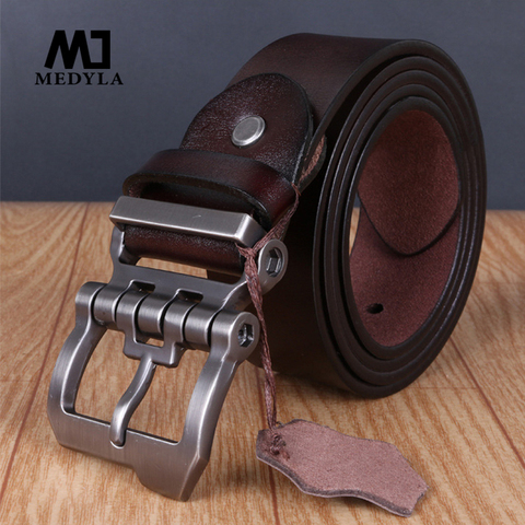 MEDYLA Personality Buckle High Quality Luxury Brand Genuine Leather Belt for Men Casual Business Men Belts Vintage Jeans Strap ► Photo 1/6