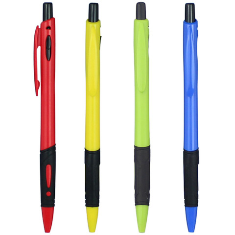 Cheap Retractable Plastic Ball Pen,Rubber Grasp,Smooth Writing Ballpoint,Add Logo&Name,Customized Promotional Gift ► Photo 1/6