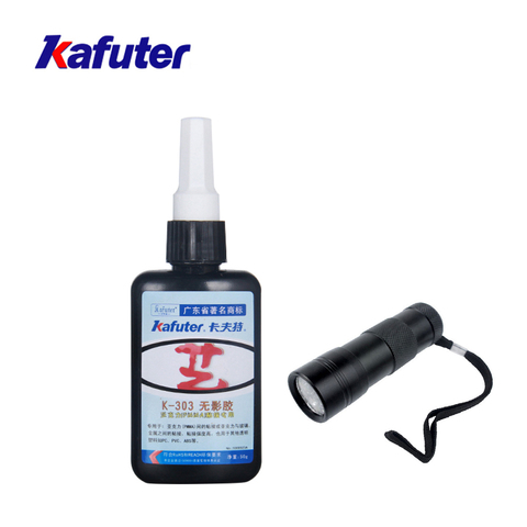 Kafute K-303 50ml Shadowless Glue Adhesive Plastic Glass Metal Rubber+Flashlight UV Curing Adhesive Acrylic Transparent Plastic ► Photo 1/3