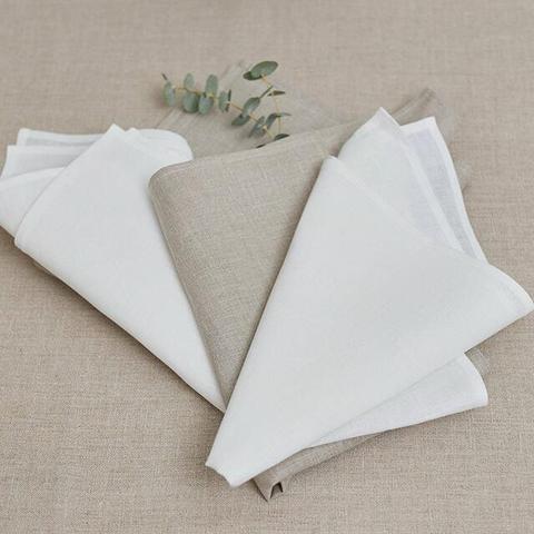 6 Pcs Square fabric Cloth White Napkins wedding event decor 28x28cm (11x11 inches) ► Photo 1/6