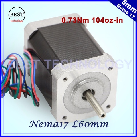 Nema17 stepper motor 60mm length 1.7A 0.73Nm 7.3kg.cm 104Oz-in High torque Nema 17 stepper motor 7.3kg.cm For 3D printer ► Photo 1/6