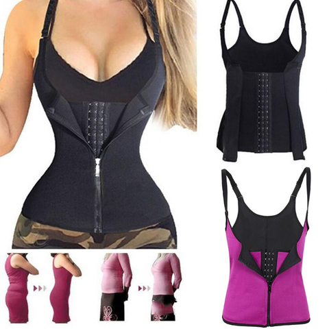 Shaper Waist Trainer Vest Corset Women Cincher Zipper Hook Body Shaper Cincher Tummy Control Slimming Underwear Push Up Shirt ► Photo 1/6