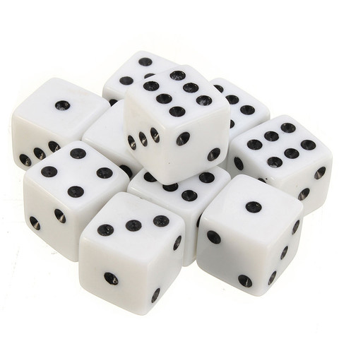 Best Promotion 100 PCS Plastic White 8mm Gaming Dice Standard Six Sided Decider Die RPG For Birthday Parties Toy Bauble ► Photo 1/6