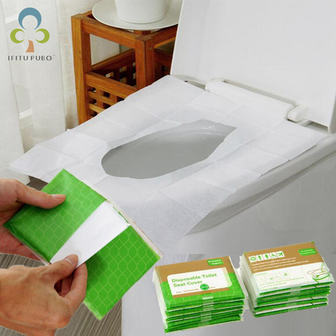 5 Packs=50Pcs Disposable Paper Toilet Seat Covers Camping Loo wc Bacteria-proof cover  For Travel/Camping Bathroom ZXH ► Photo 1/6