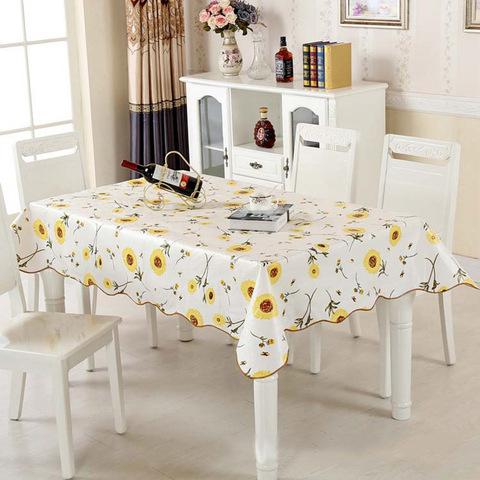 PVC Table Cloth Rectangular Tablecloth Flowers Printed Waterproof Oilproof Tea Coffee Table Cover Home Decor toalha de mesa ► Photo 1/6