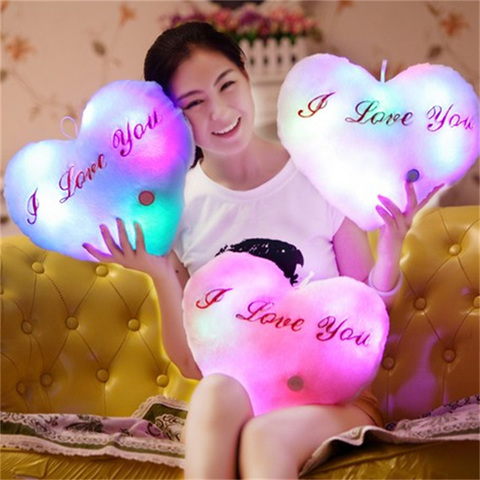 Luminous Pillow HeartCushion Colorful Glowing Pillow Plush Doll Led Light Toys Gift For Girl Kids Christmas Birthday ► Photo 1/6
