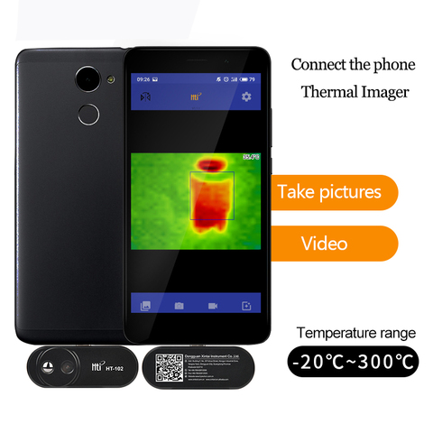 HOT HT-102 Thermometer Multifunction Meter Handheld Detection Mobile Phone Infrared Black High Thermal Imager for Android ► Photo 1/5