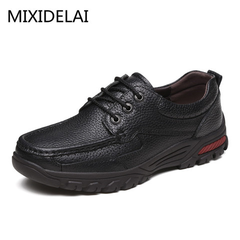 MIXIDELAI Flats New Arrival Authentic Brand Casual Men Genuine Leather Loafers Shoes Plus size 38-48 Handmade Moccasins Shoes ► Photo 1/6