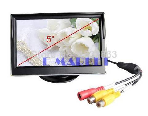 5 inch Color TFT LCD Mini Car Rear View Monitor Parking Rearview Monitor Screen For DVD VCD Reverse Camera SV003364# ► Photo 1/6