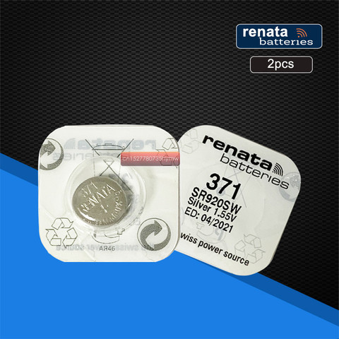 2pack RENATA Silver Oxide Watch battery 371 SR920SW 920 1.55V 100% 371 renata 920 batteries ► Photo 1/6