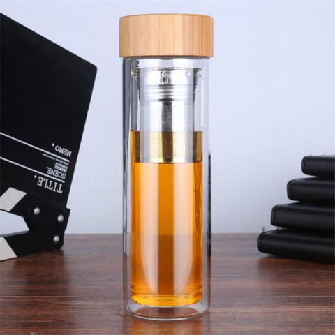 Travel Drinkware Portable Double Wall Glass Tea Bottle Tea Infuser Glass Tumbler Stainless Steel Filters The Tea Filter ► Photo 1/6