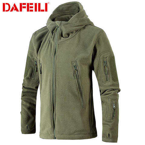 Military Tactical Fleece Jacket Men US Army Polartec Windbreaker Clothes Male Multi Pockets Outerwear Hoodie Coat For Men ► Photo 1/6