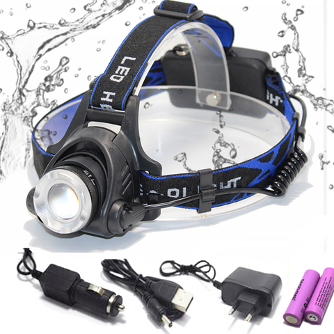 LED headlamp fishing headlight 8000 lumen T6/L2 3 modes Zoomable lamp Waterproof Head Torch flashlight Head lamp use 18650 ► Photo 1/6