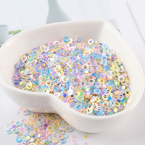 Mix Macaroon Colors 10g/Lot 3mm Ring Dot Shape Nail Sequins DIY Nails Glitter Paillettes Sequin For Slime Craft  High Quality ► Photo 1/6