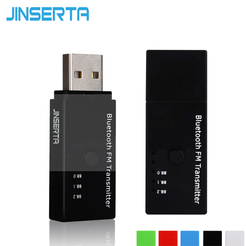 jinserta usb bluetooth 5 0 fm transmitter wireless fm modulator car bluetooth kit handsfree music player for iphone samsung