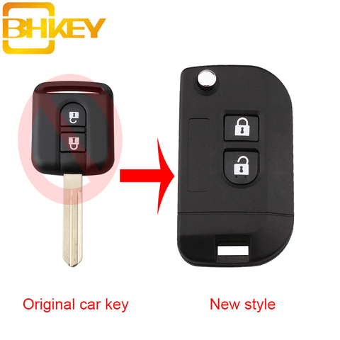 BHKEY Modify Remote Car Key Refit Case Shell For Nissan Qashqai Elgrand X-TRAIL Navara Micra Note Cabster NV200 keys ► Photo 1/4
