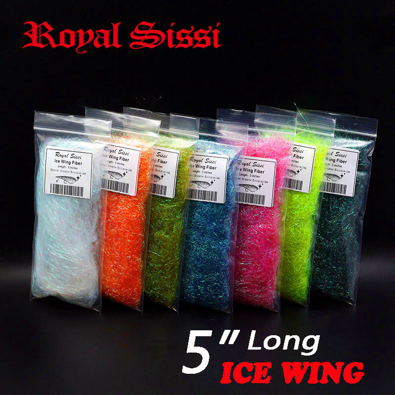 2Bag/Lot 5inches Ice wing Fiber Fly tying Ultra Ice Dub Shimmer Fringe Materials