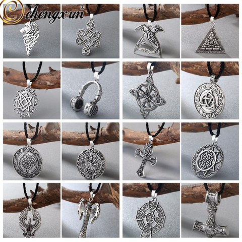 CHENGXUN Viking Men Necklace Multiple Punk Gothic Style Norse Amulet Pendant Necklace Slavic Talisman Jewelry  for Boys ► Photo 1/6