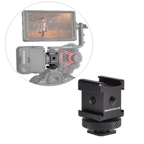 3 Cold Shoe On-Camera Triple Shoe Mount Adapter Extend Port for Canon Nikon DSLR Camera for Microphone Monitor LED Video Light ► Photo 1/6