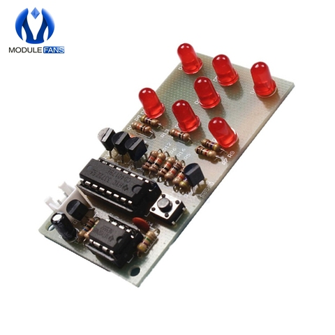 Electronic Dice NE555 LED Module CD4017 DIY Kit 5mm Red LED 4.5-5V ICSK057A Electronic Module Fun Diy Electronic ► Photo 1/5