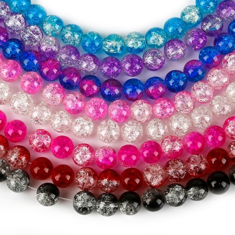 Wholesale 4/6/8/10mm Crystal Glass Beads Loose Spacer Crackle Round Pearl Charm Beads for women Jewelery Making DIY ► Photo 1/6