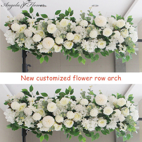 50/100CM DIY Wedding Flower Wall Arrangement Supplies Silk Peonies Rose Artificial Flower Row Decor Wedding Iron Arch Backdrop ► Photo 1/6