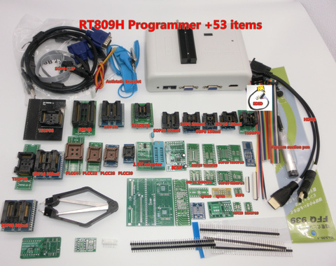 100% Original RT809H EMMC-Nand FLASH Programmer +53 Items +TSOP56 TSOP48 SOP8 TSOP28 EDID Cable VGA to HDMI + SOP8 Test Clip ► Photo 1/1