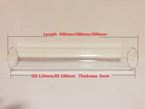 Borosilicate Glass Column, Outer Diameter 110mm ,Inside Diameter 100mm, Height  300mm/400mm/500mm  For New Type 4