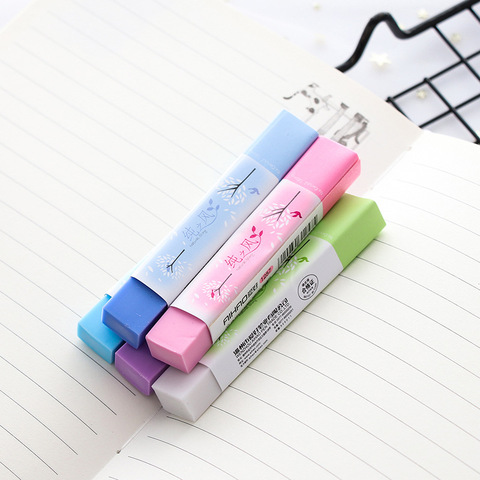 1Pc Cartoon Pencil Erasers Kawaii Stripe Rubber Erasers for Kids Prize Gift Writing Drawing Creative Stationery School Supplies ► Photo 1/6