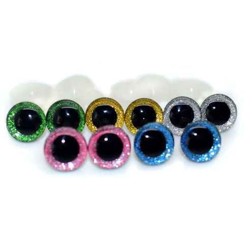 10sets 12/16/18/20/25mm Clear Trapezoid Plastic Safety Toy Eye + glitter Nonwovens for Teddy Bear Stuffed Toys Puppet Dolls Eye ► Photo 1/6