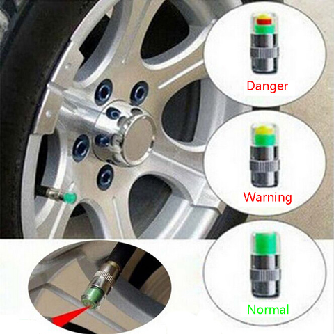32 Psi 2.2 Bar Air Warning Alert Tire Valve Pressure Sensor Monitor Tyre Cap Indicator For Auto Car New 4PCS Universal Car Use ► Photo 1/4