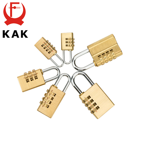 KAK Solid Brass Copper Security Padlock Password Combination Code Lock for Gym Digital Locker Suitcase Drawer Lock Hardware ► Photo 1/6