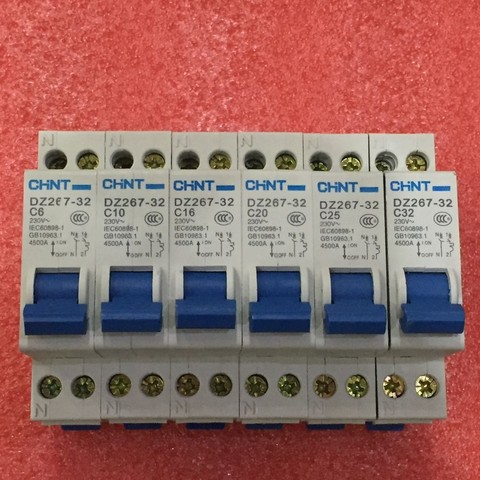 New CHINT Circuit breaker DZ267-32 1P+N 6A 10A 16A 20A 25A 32A  Double inlet and Double outlet circuit protector breaker switch ► Photo 1/6
