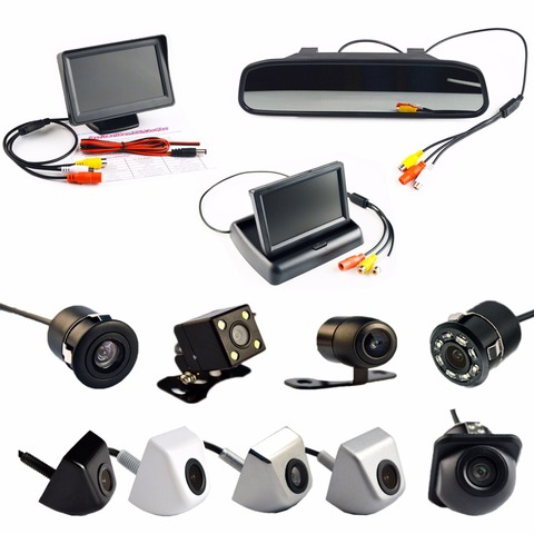 4.3 Inch Auto Parking System HD Car Rearview Mirror Monitor  and 170 degrees Waterproof Car rear view camera ► Photo 1/6