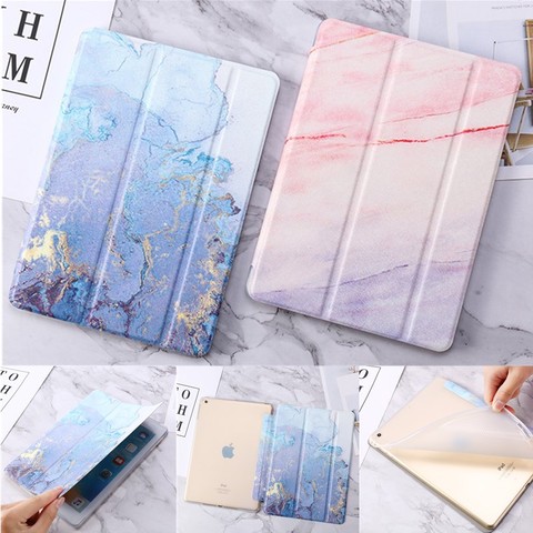 PU Leather Slim Silicone Soft Back Trifold for iPad Mini 5 Marble Pattern TPU Cover for iPad Mini 5 2022 mini 4 3 2 1 Case Funda ► Photo 1/6