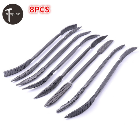 8PCS Coarse Riffler Files 190mm Cutting Repair Tool Carbon Steel Double End Curved Hand File For Wood Filing&Cutting Tool ► Photo 1/6
