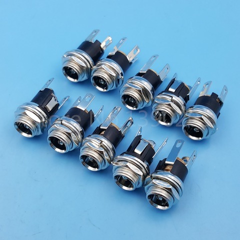 50Pcs 5.5 x 2.1mm DC Power Female Jack Socket 3Pin Panel Mount Connector DC-025 ► Photo 1/1