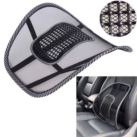 Car Pillow Black Mesh Cloth Car Seat Cushion Lumbar Waist Support Lumbar Pillow Automobiles Office Chair Relief Back Pain ► Photo 1/6