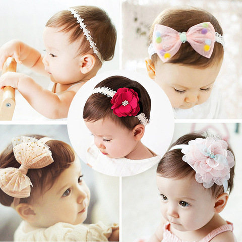 korean baby headband accessory newborn flowers headbands baby girls hair accessories DIY jewelry Children photographed photos ► Photo 1/6