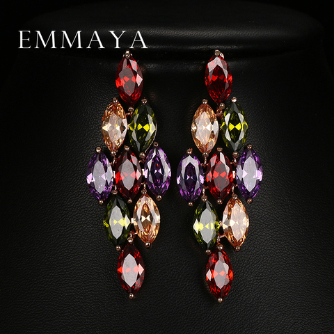 Emmaya New Year Gifts Fashion Luxury Earring Full Shiny Transparent Rhinestone Crystal Drop Earrings for Women Jewelry ► Photo 1/5